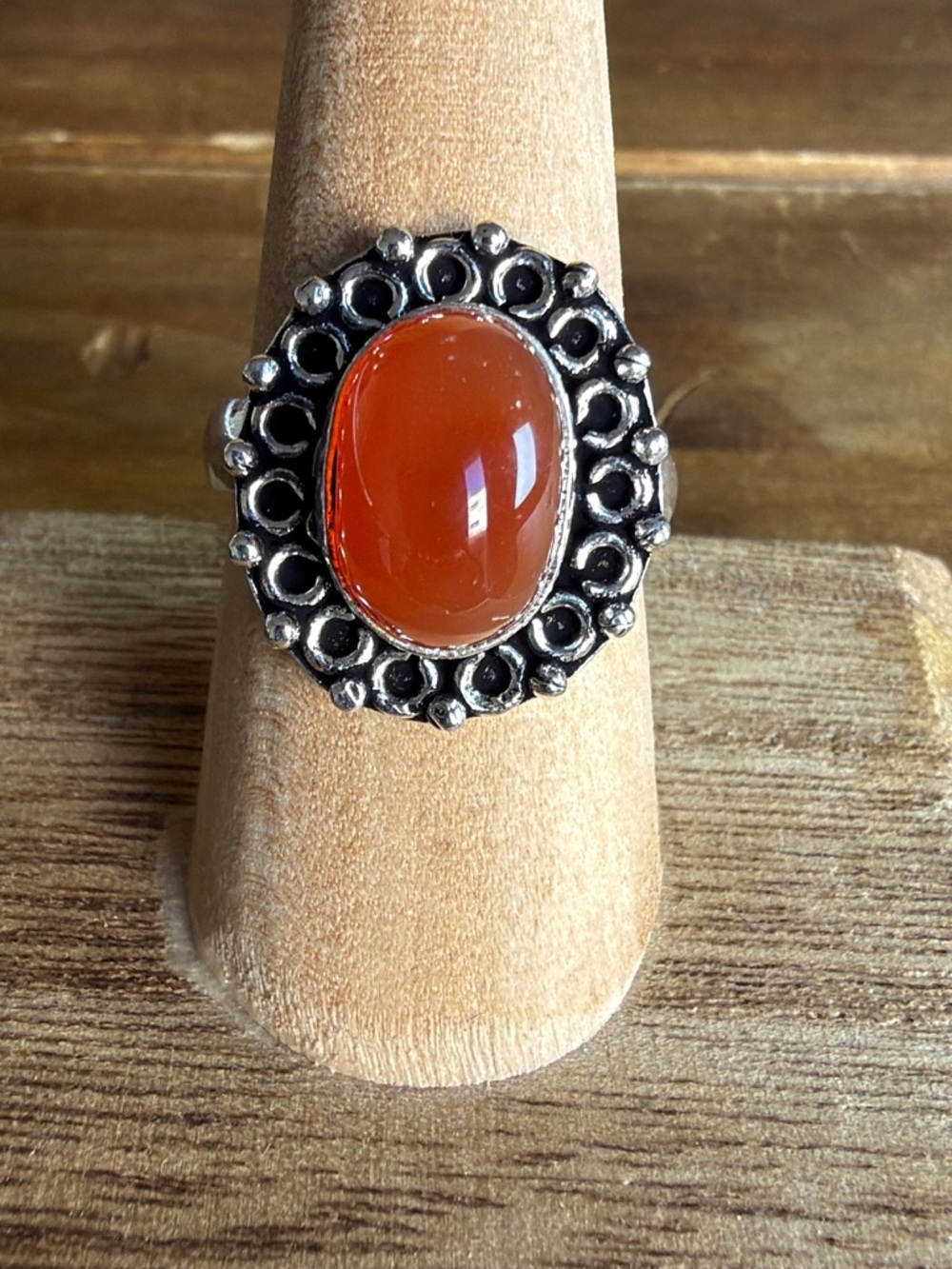 Women Jewelry Carnelian Gemstone Ring Size 10 Silver 925 Bohemian Vintage Boho - Picture 4 of 5